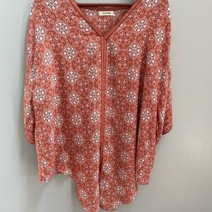 Max Studio Patterned Orange Women's Top size 3x NWOT